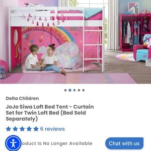 JoJo Siwa Loft Bed Tent - Pink and White